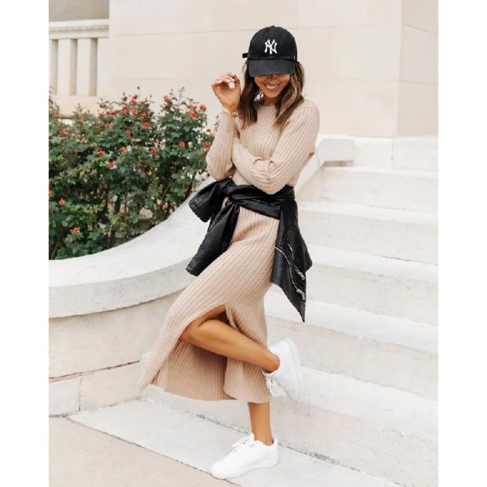 Wayf X Bff Hollie Long Sleeve Sweater Dress